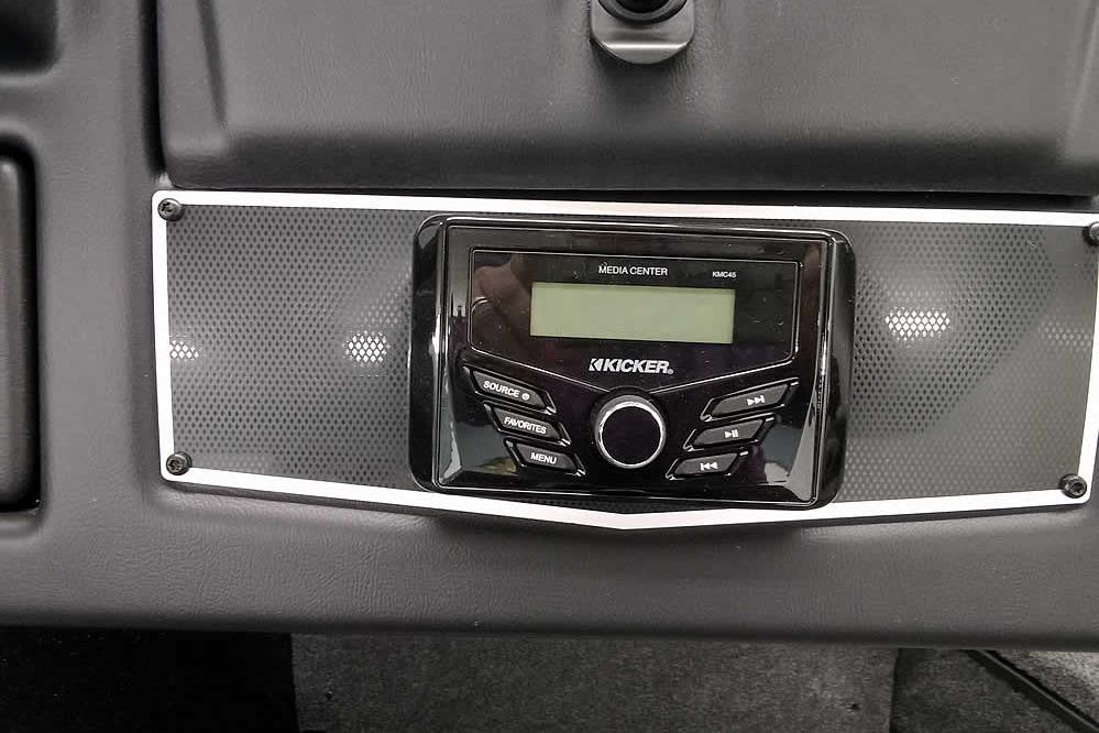 Dashboard of 2026 Ranger VX1888 WT featuring Kicker media center.