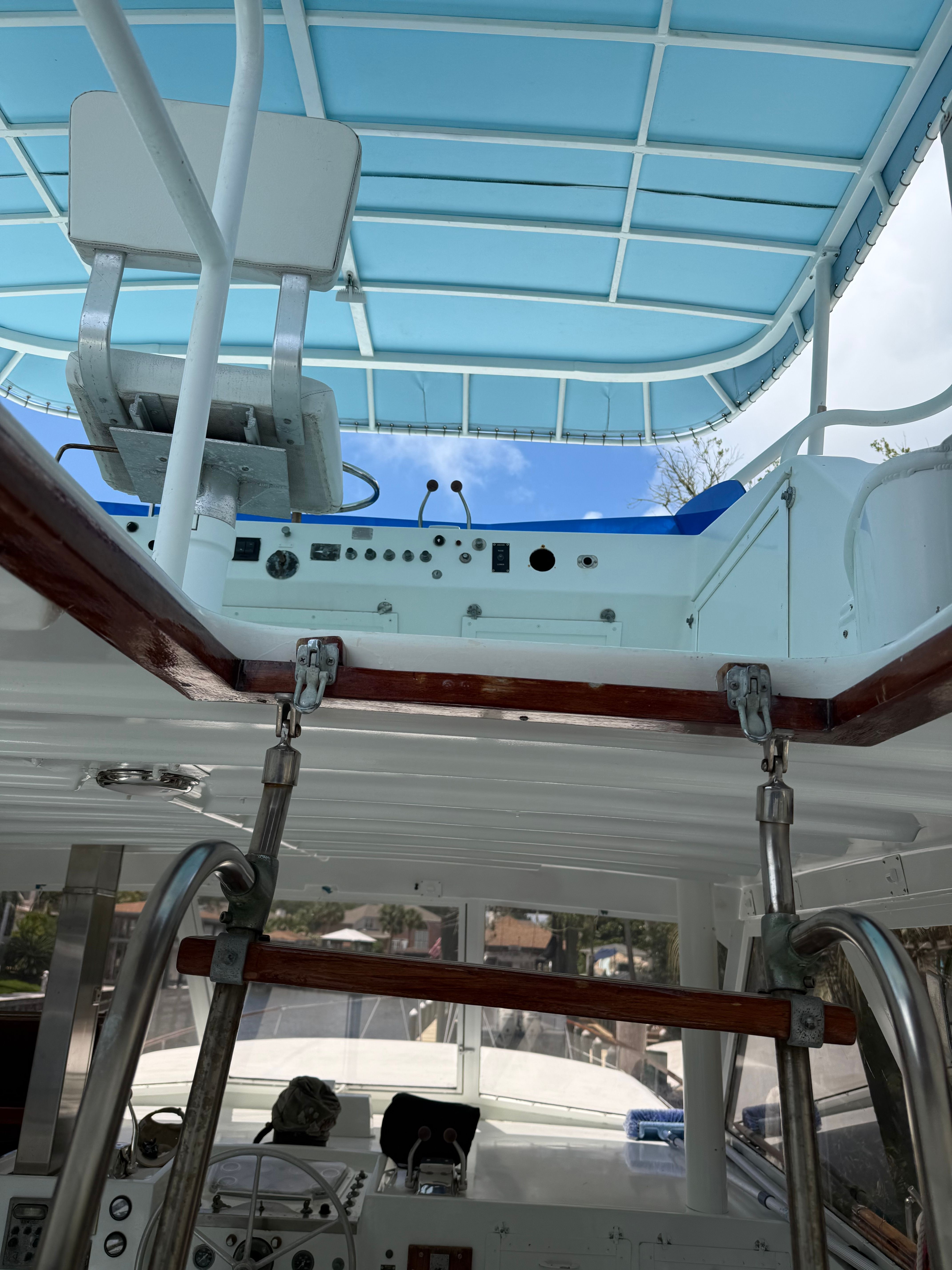 Interior view of 1972 Hatteras 44 Tricabin yacht.