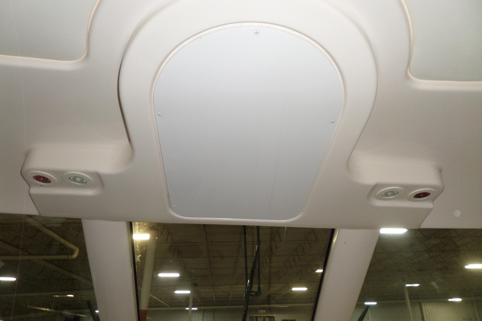 Ceiling view of 2006 Tiara Yachts 3600 Sovran interior with lighting fixtures.