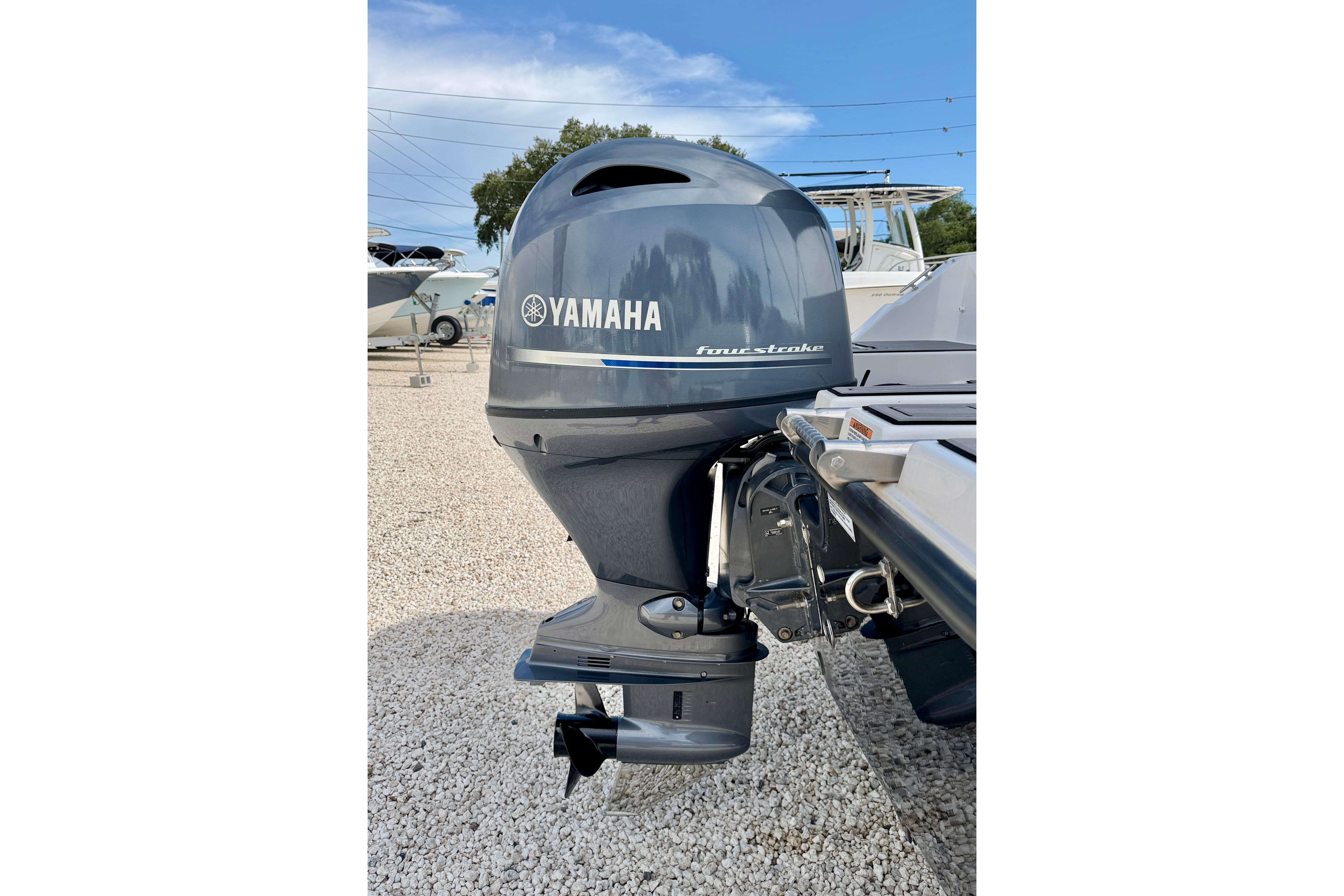 Yamaha four-stroke outboard motor on 2021 Starcraft SVX 191 OB boat.