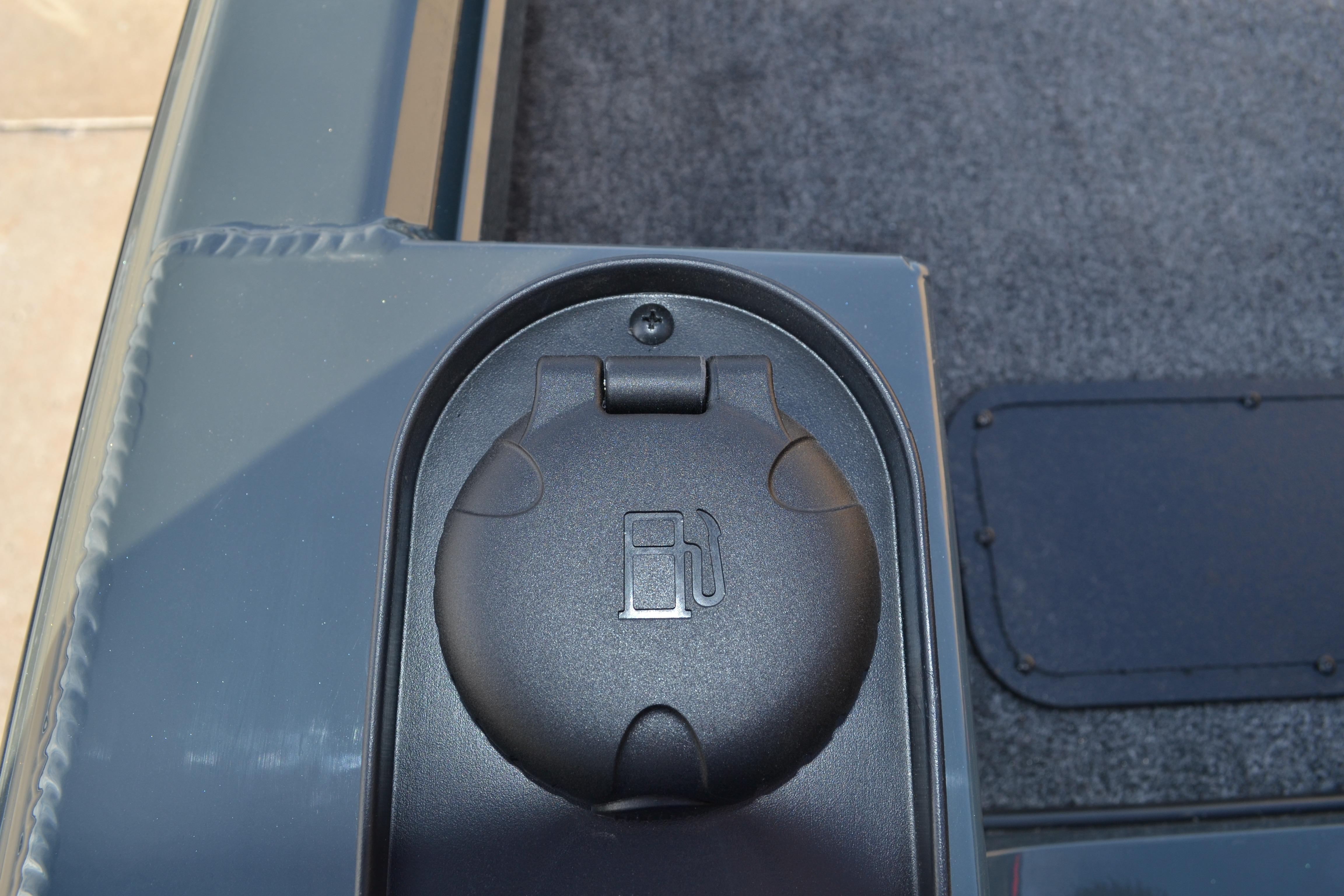Fuel cap of 2026 Ranger VS1882SC Reata boat, featuring a sleek design.