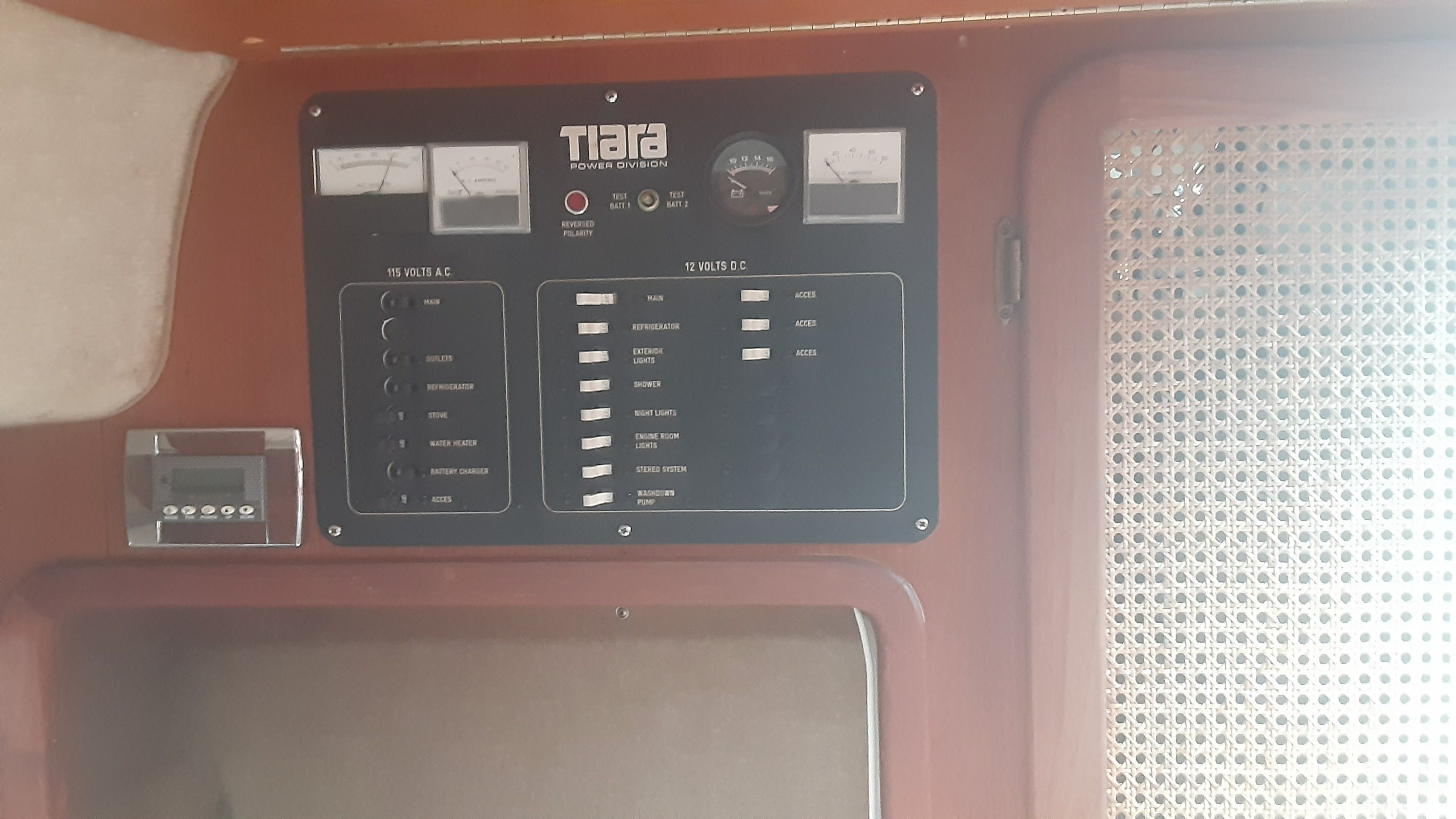 Dashboard of a 1985 Tiara Yachts 3100 Open.