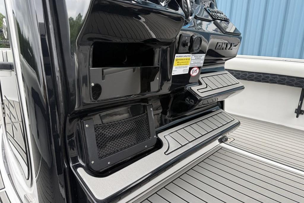 2026 Tidewater 2500 Carolina Bay boat interior with sleek black finish and modern features.