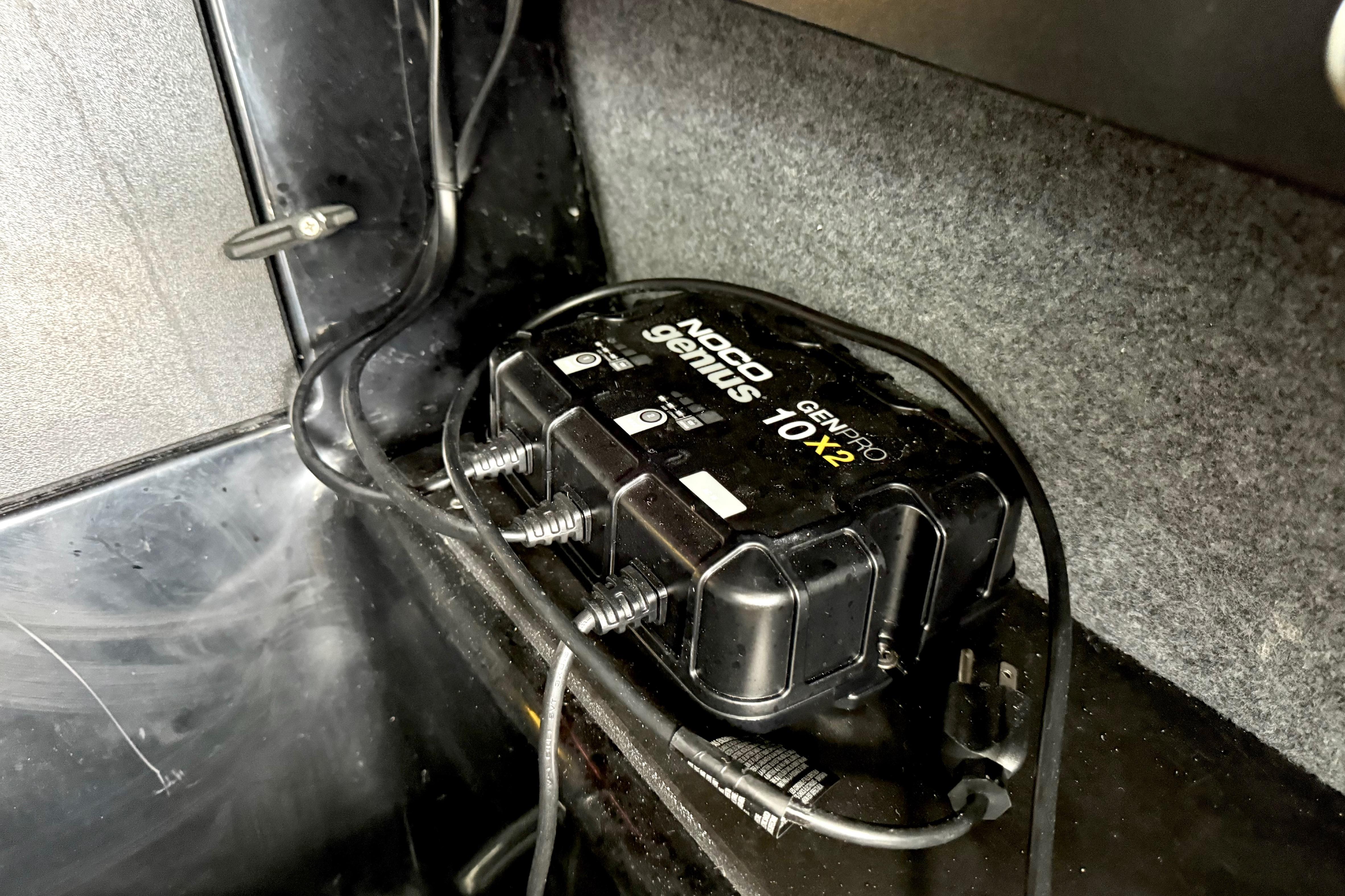 NOCO Genius GENPRO 10X2 charger inside 2021 Tige Z3 boat compartment.