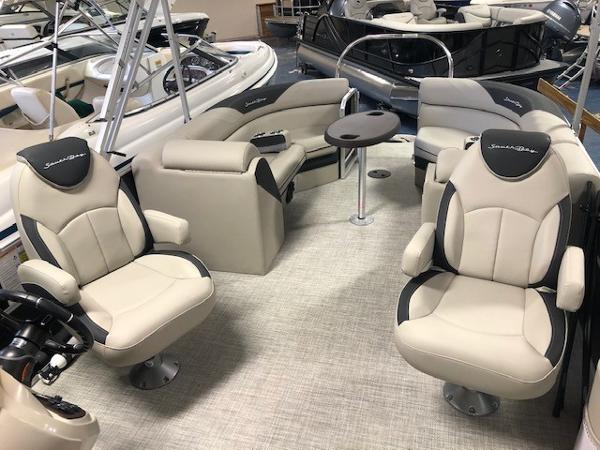 2023 South Bay 224RS LE 2.75 pontoon boat interior with luxurious seating.