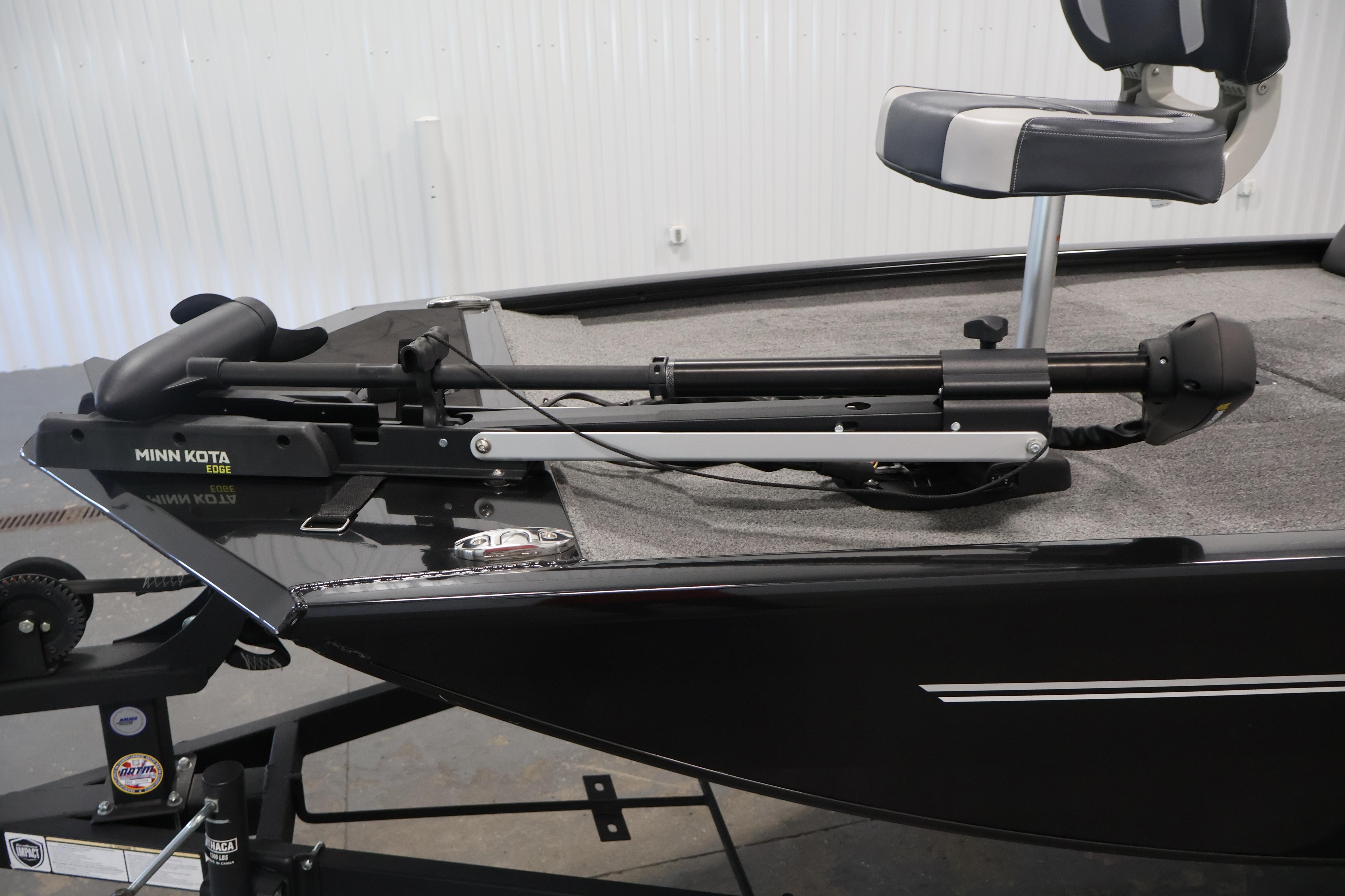 2024 Tracker Pro 170 boat with Minn Kota Edge trolling motor and swivel seat.