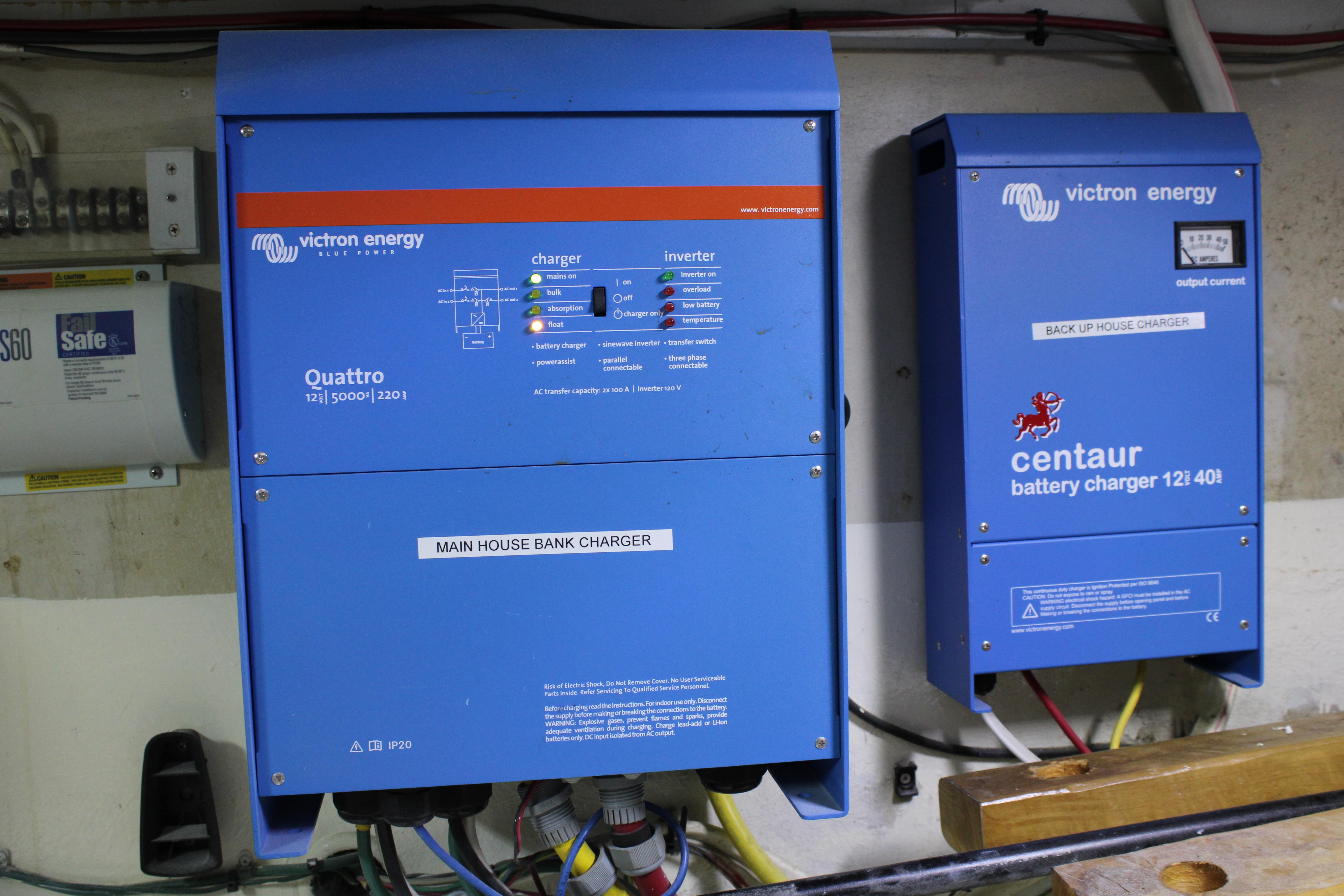Victron Energy chargers on 1996 Krogen Express 49' yacht.