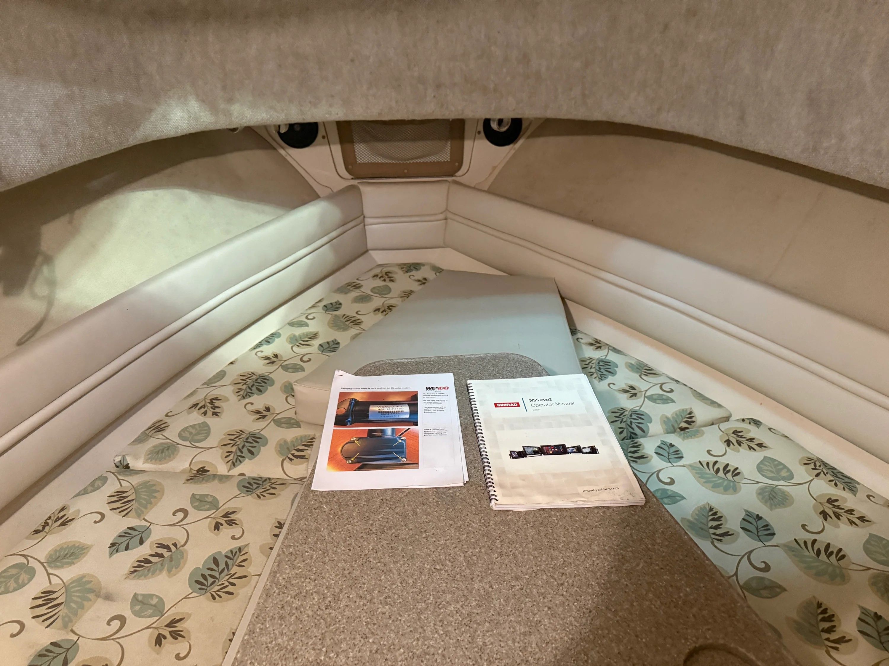 Interior of a 2002 Grady-White Marlin 300 boat.