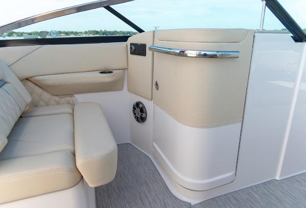 Manufacturer Provided Image: 2026 Regal LS6 boat interior with beige seating and modern design.