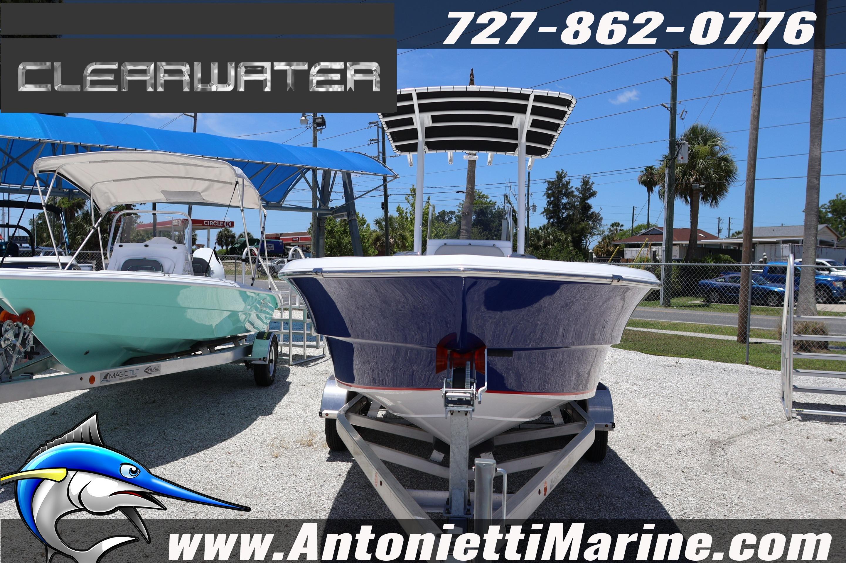 2026 Clearwater 2000 Center Console boat on display at Antonietti Marine dealership.