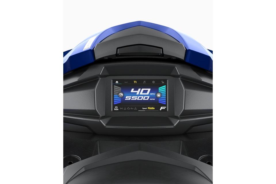 Manufacturer Provided Image: Dashboard of 2026 Yamaha WaveRunner VX Limited, displaying speed and RPM.