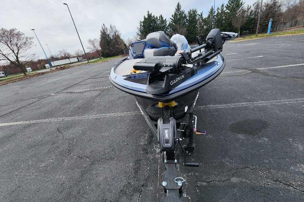 2026 Nitro Z18 Pro boat with Garmin equipment in a parking lot.