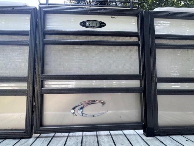 2017 Crest Caribbean 250 L pontoon boat panel with logo and design details.