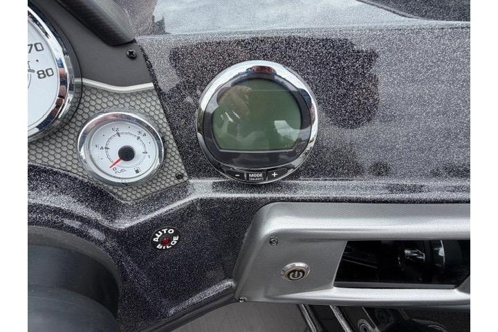 Dashboard of 2024 Nitro ZV21 boat with gauges and controls.