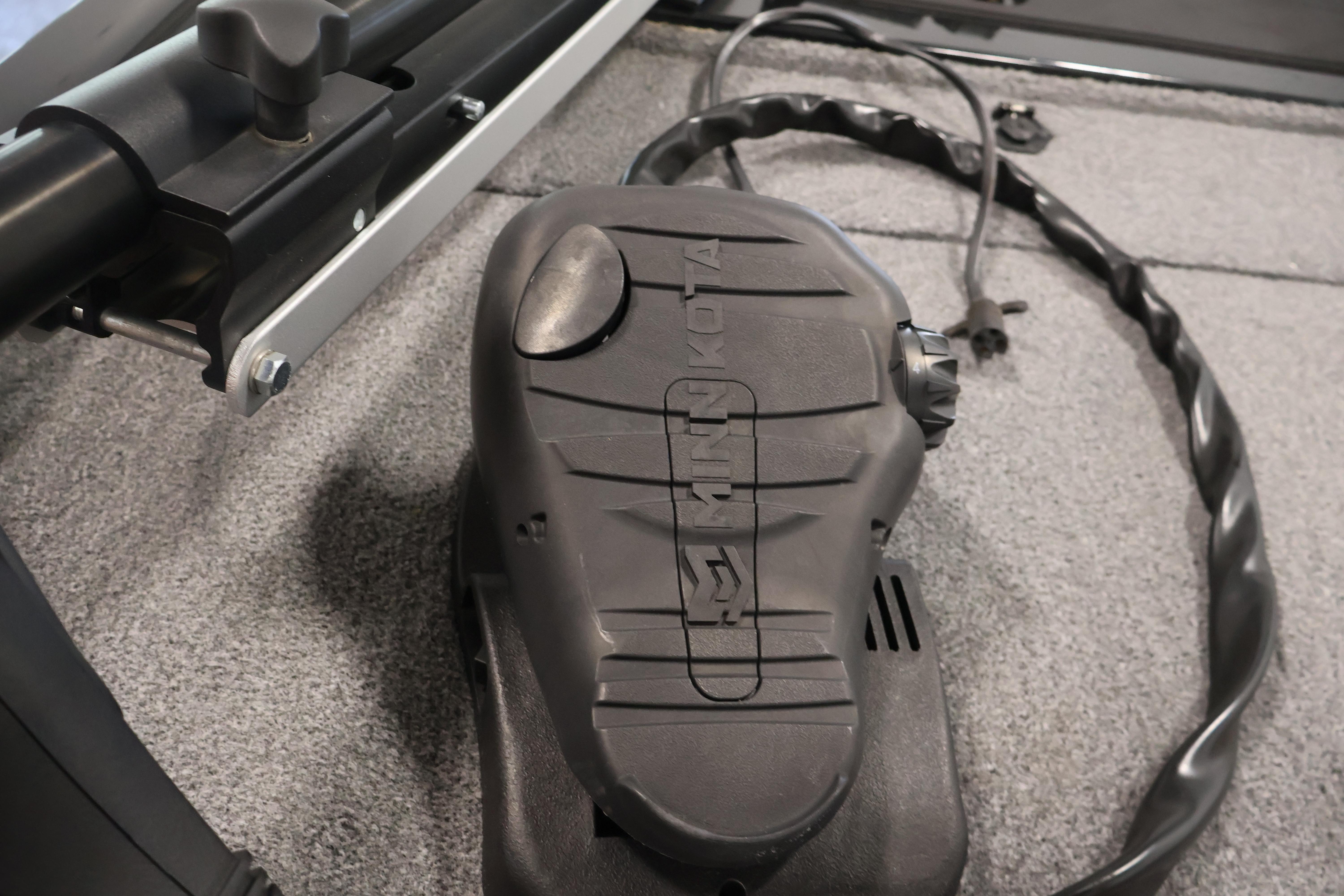 2024 Tracker Pro 170 boat with Minn Kota trolling motor detail.
