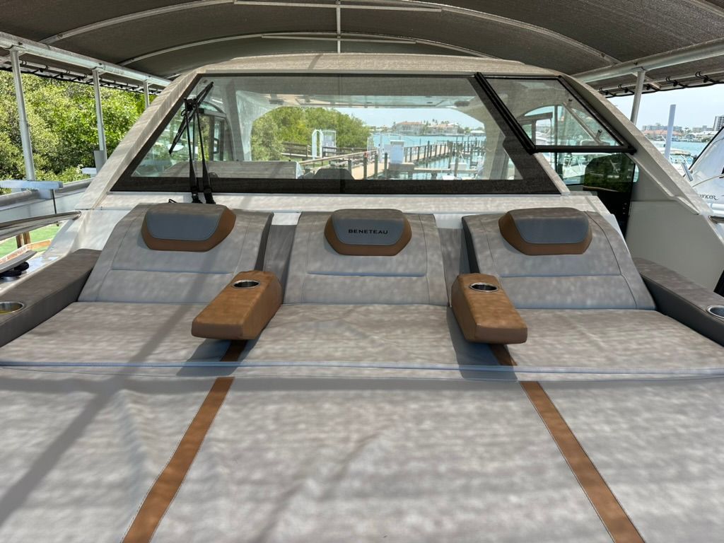 2024 Beneteau Gran Turismo 32 interior with luxurious seating.