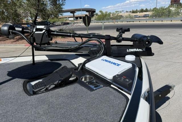 2026 Ranger Z520R Cup-Equipped boat with Lowrance electronics and trolling motor on deck.