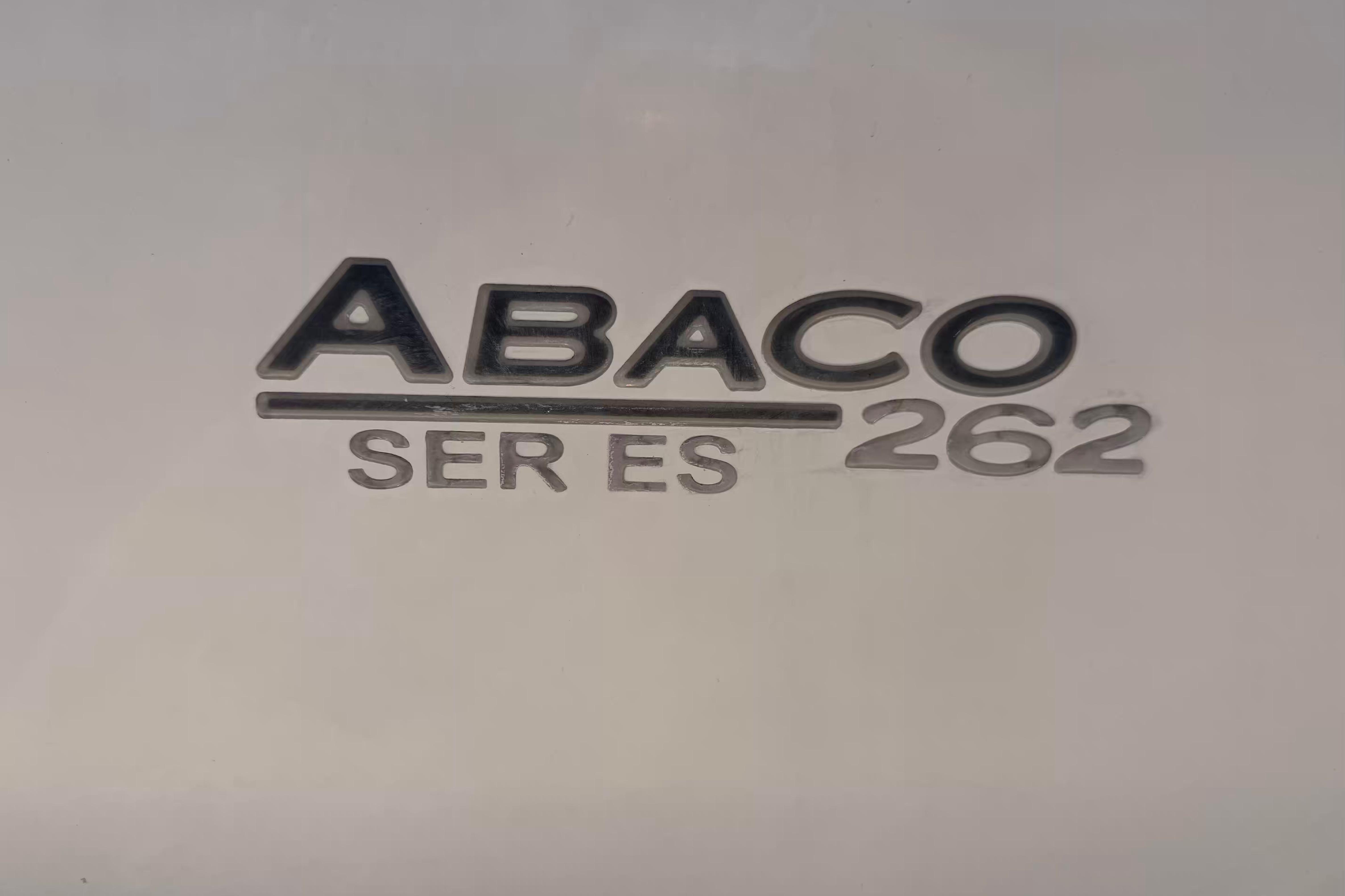 Scout 262 Abaco 2007 model emblem on boat surface.