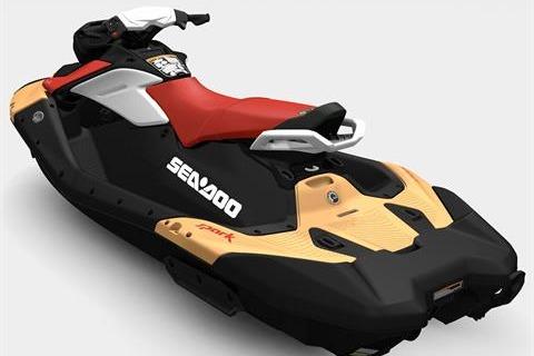 2026 Sea-Doo Spark for 3 jet ski with red seat and black-yellow body.