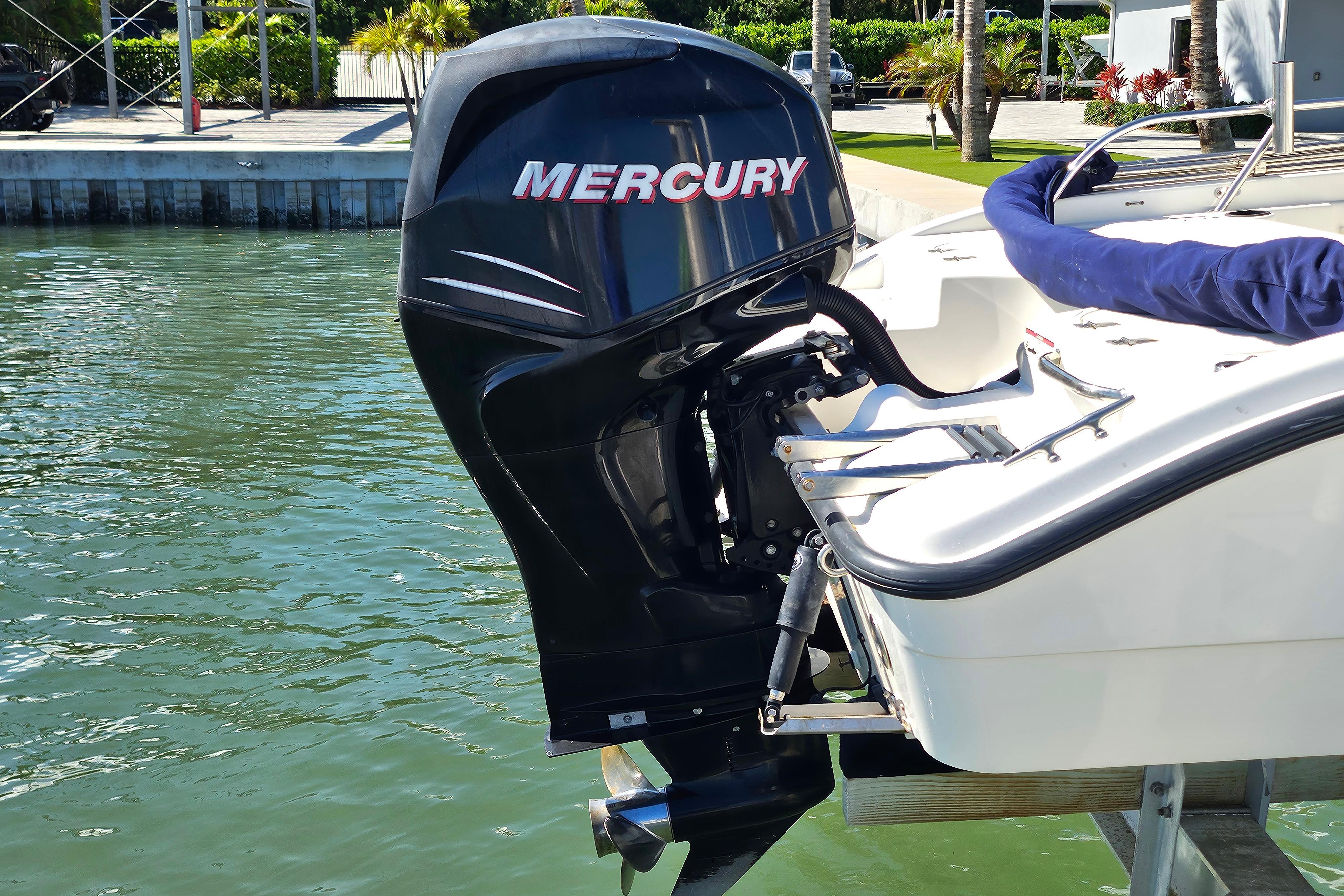 2006 Boston Whaler 180 Dauntless with Mercury outboard motor on water.