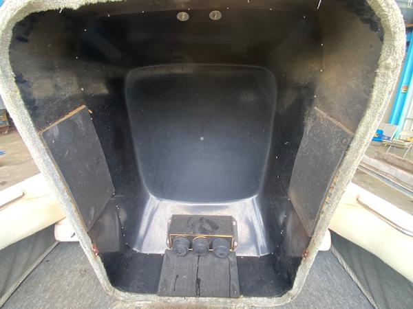 Interior view of a 1998 Malibu Response boat compartment.