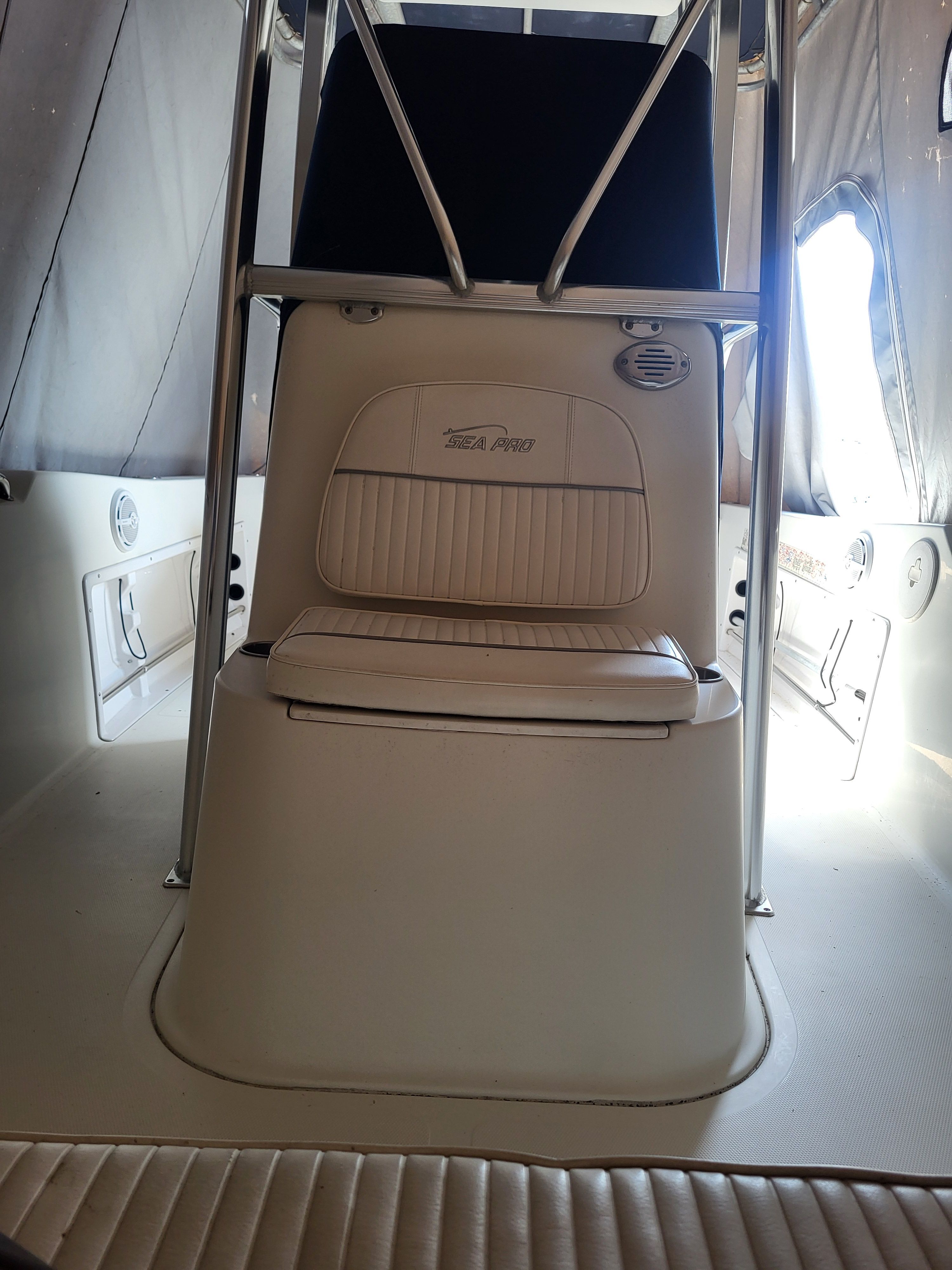 Interior view of a 2008 Seapro Center Console boat.