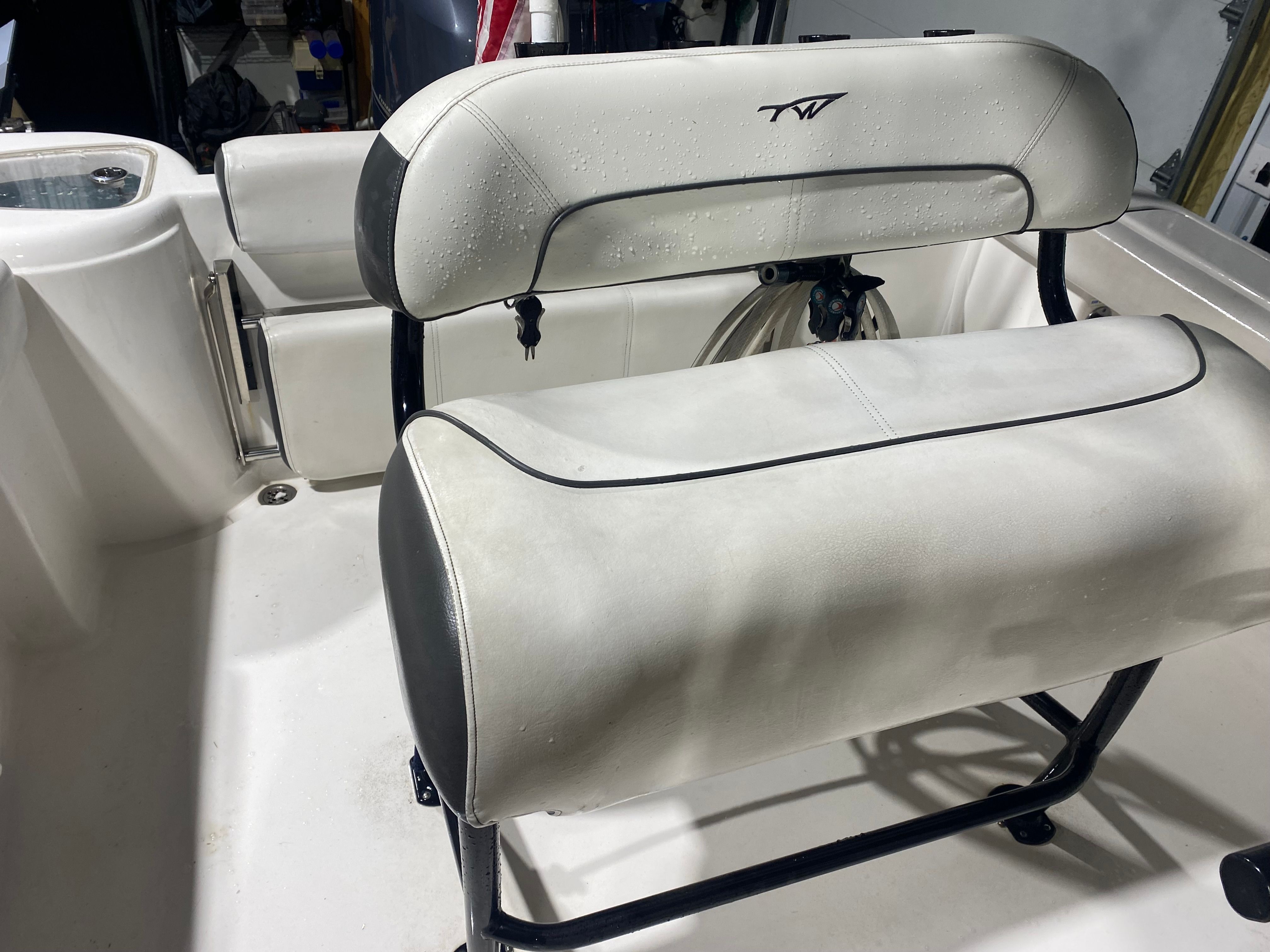 Bench seat on a 2015 Tidewater 220 CC Adventure boat.