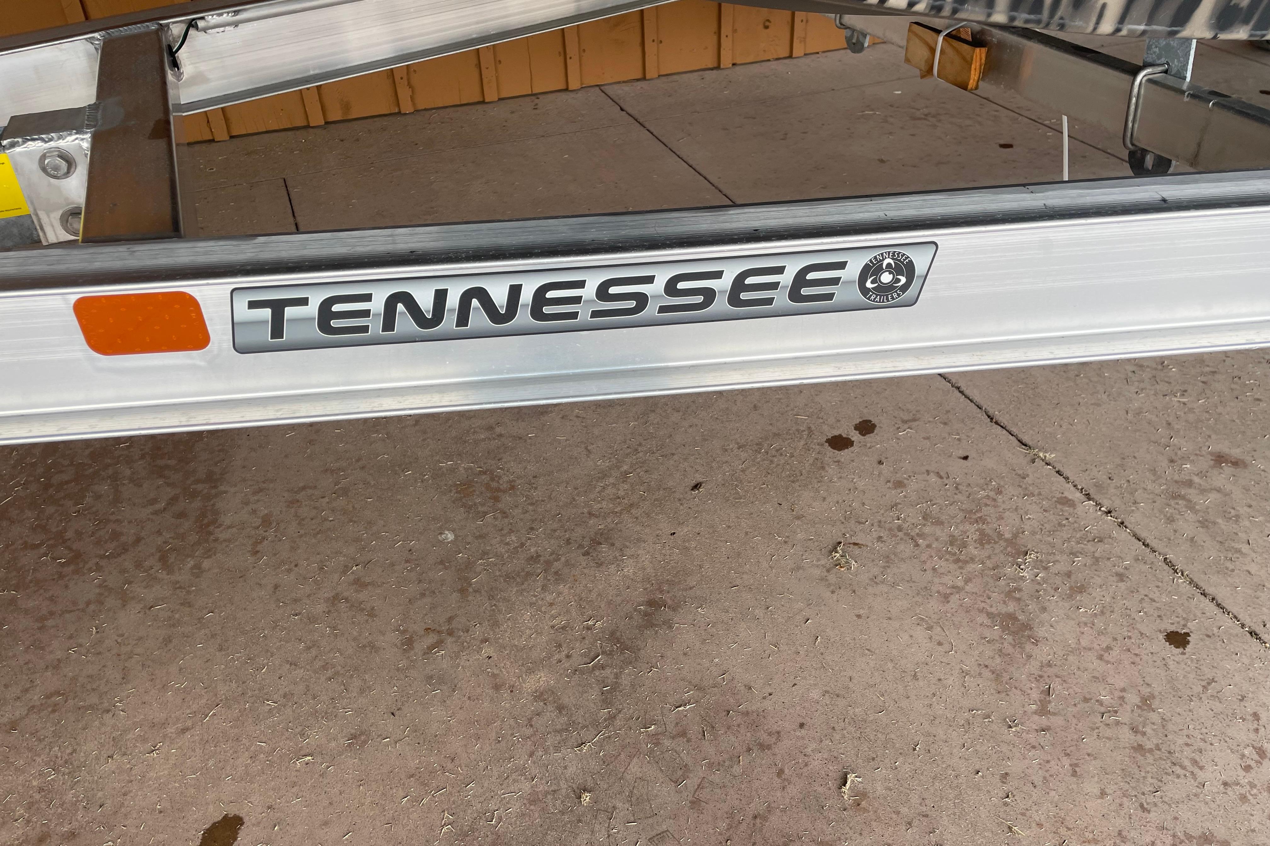 Trailer frame with "Tennessee" logo for 2026 Reaper Boats 753 Timber Reaper.