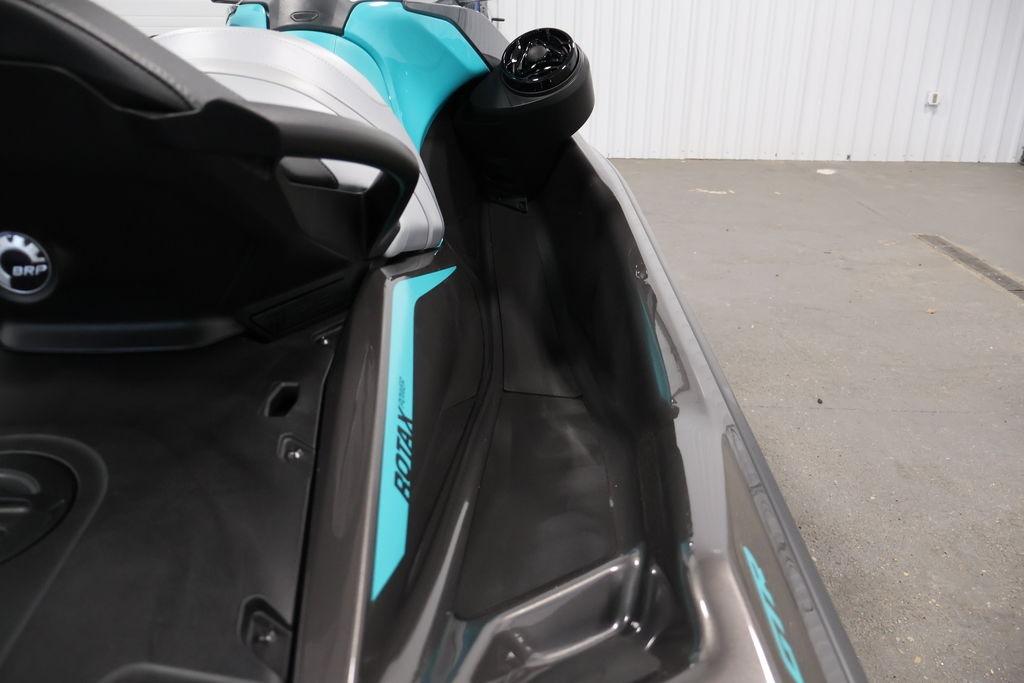 2026 Sea-Doo GTR 230 jet ski interior, featuring sleek design and Rotax engine branding.
