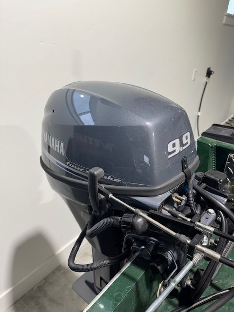 Yamaha 9.9 outboard motor on 2023 Hewescraft 180 Sportsman.