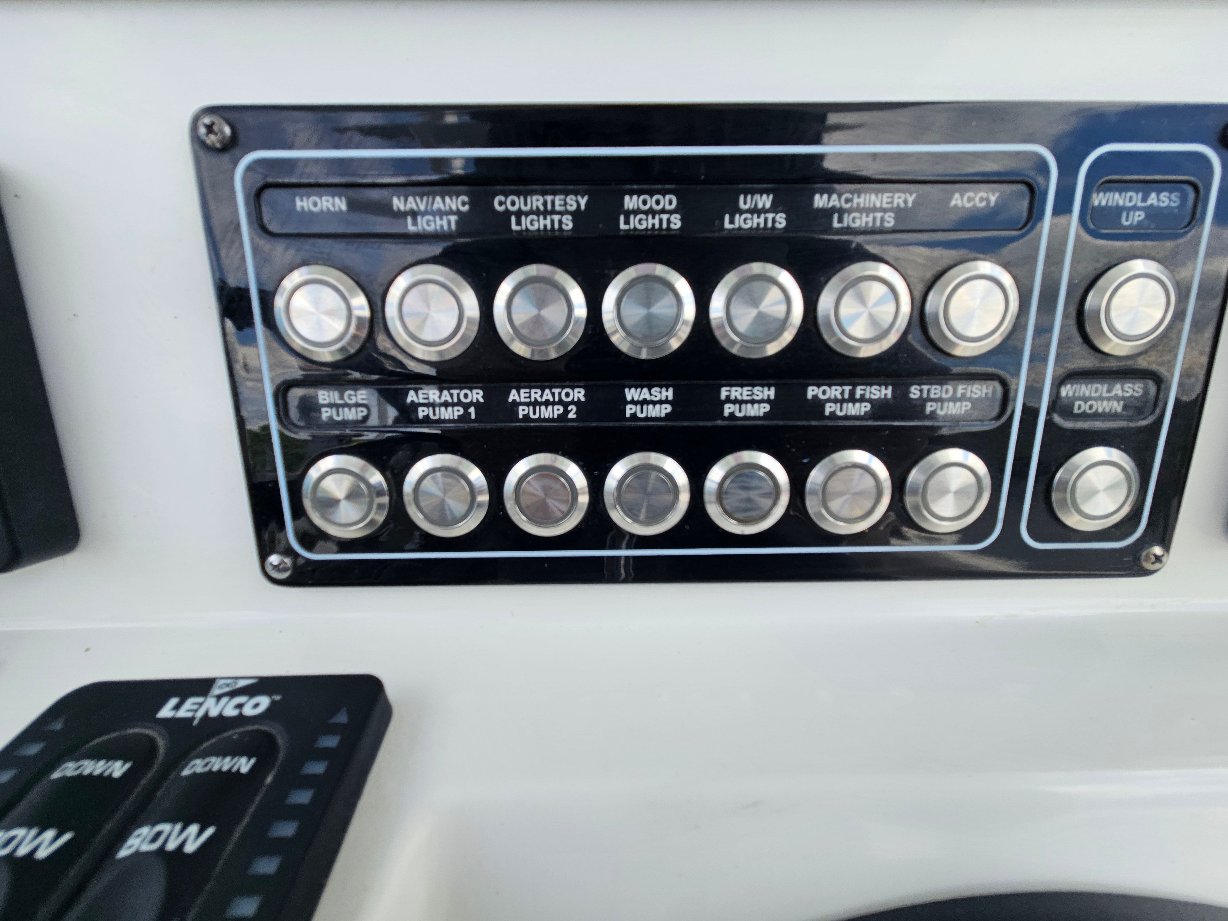 Control panel of a 2021 Sea Fox 288 Commander boat.