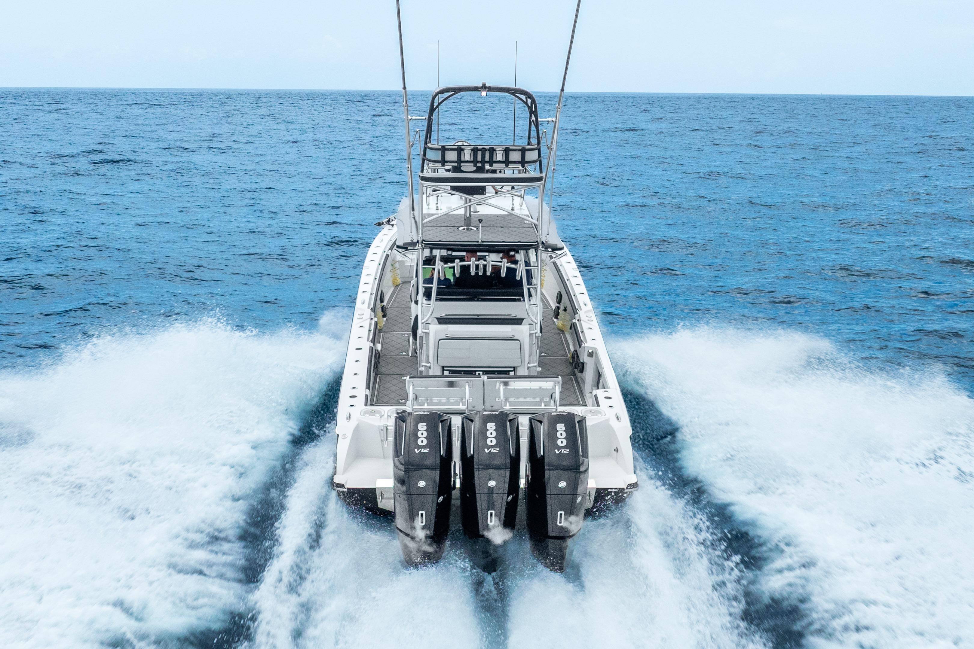 2024 Nor-Tech 452 Super Fish boat cruising on open ocean waters.