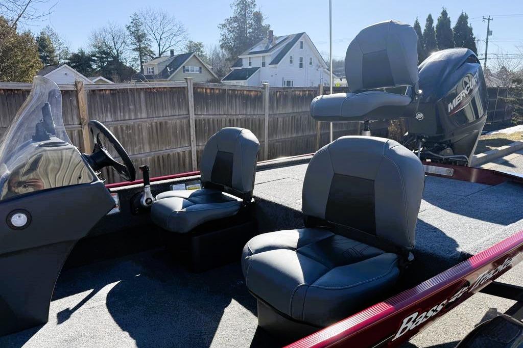 2026 Tracker Bass Tracker Classic XL boat with seating and Mercury engine.
