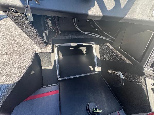 2025 Alumacraft Trophy 185X SC Rotax S interior storage compartment.