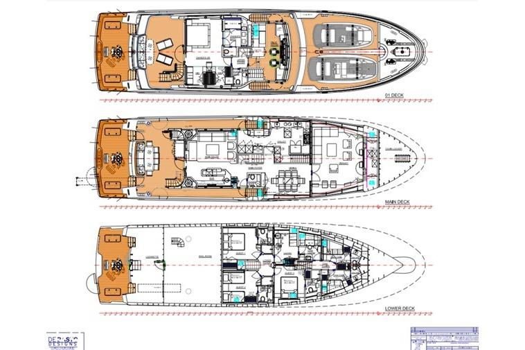 Bridge Deck, Main Deck, and Lower Deck GA