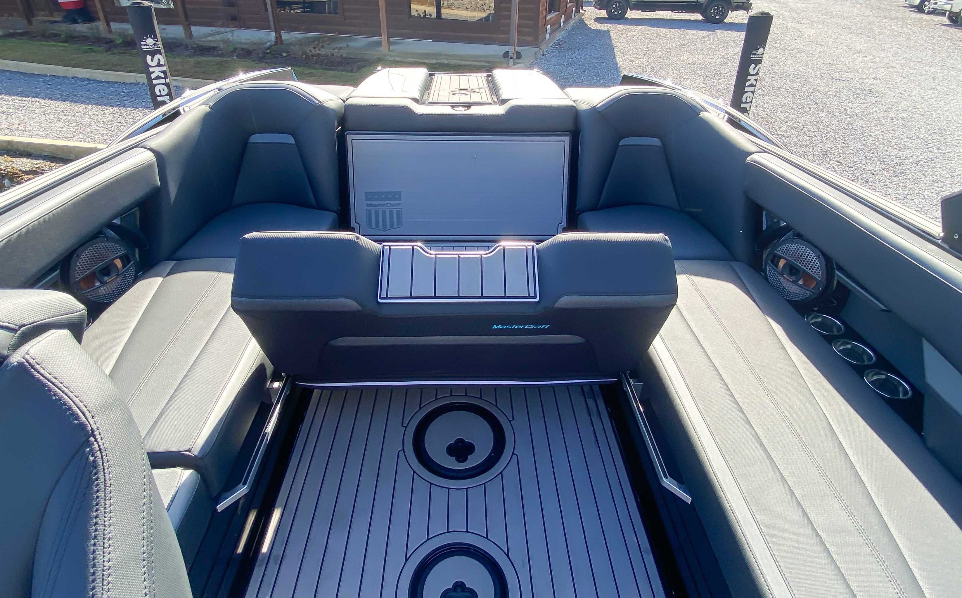 Interior of 2024 MasterCraft XStarS boat, luxurious design.