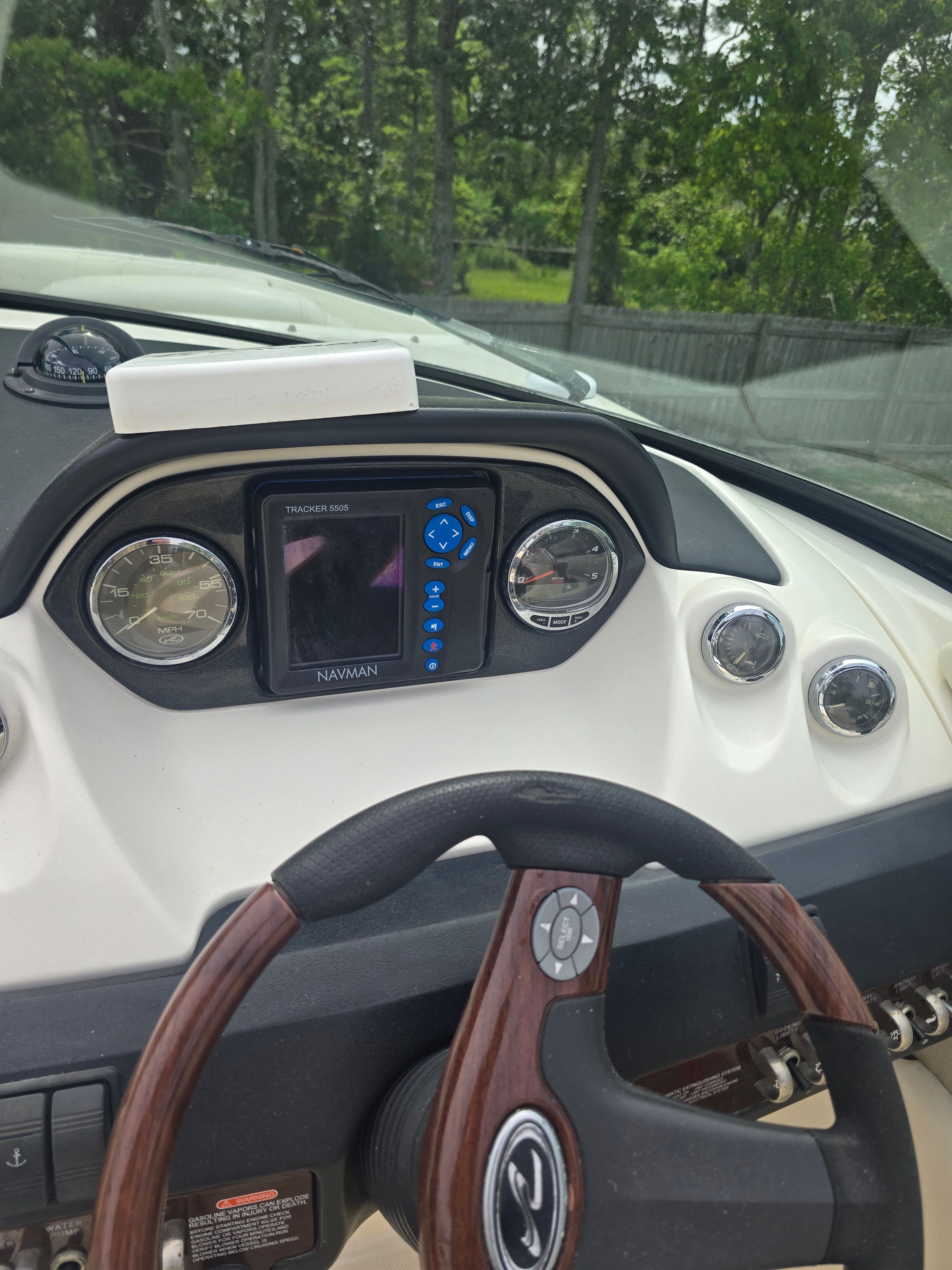 Dashboard of a 2007 Sea Ray 270 Select EX boat.