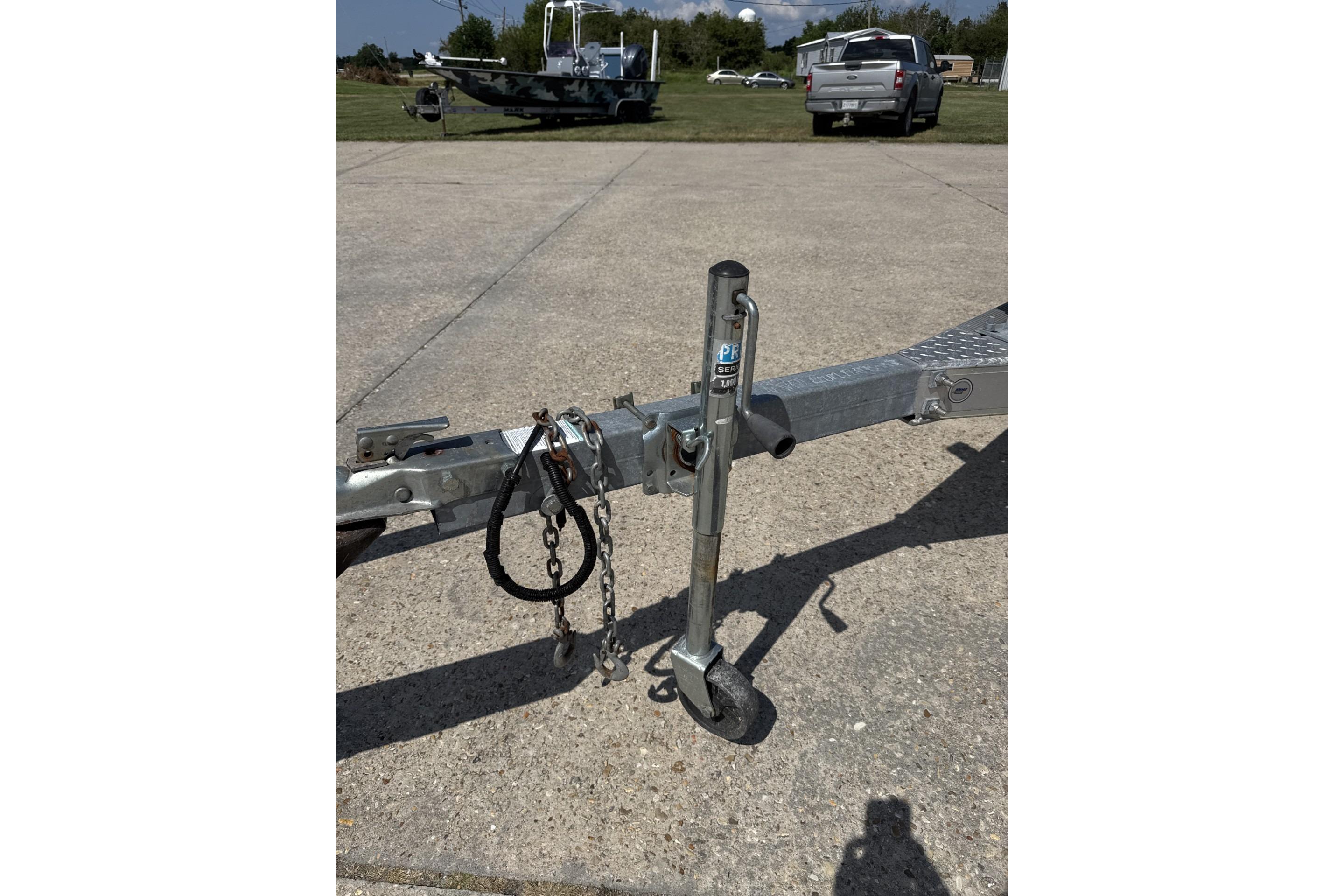 Trailer hitch and jack stand for 2022 Alweld 2270 Large Flat Bottom boat.