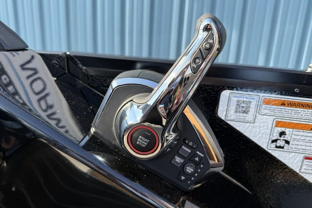 Control panel of 2026 Premier 250 Solaris RS CL boat with start-stop button.