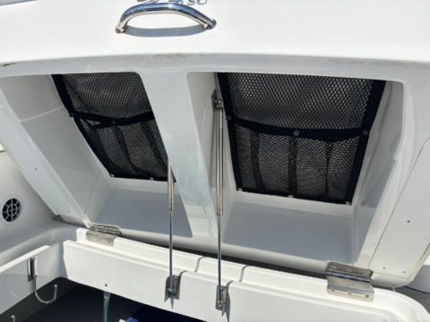 Storage compartment in Cobalt SC23 boat, 2020 model.