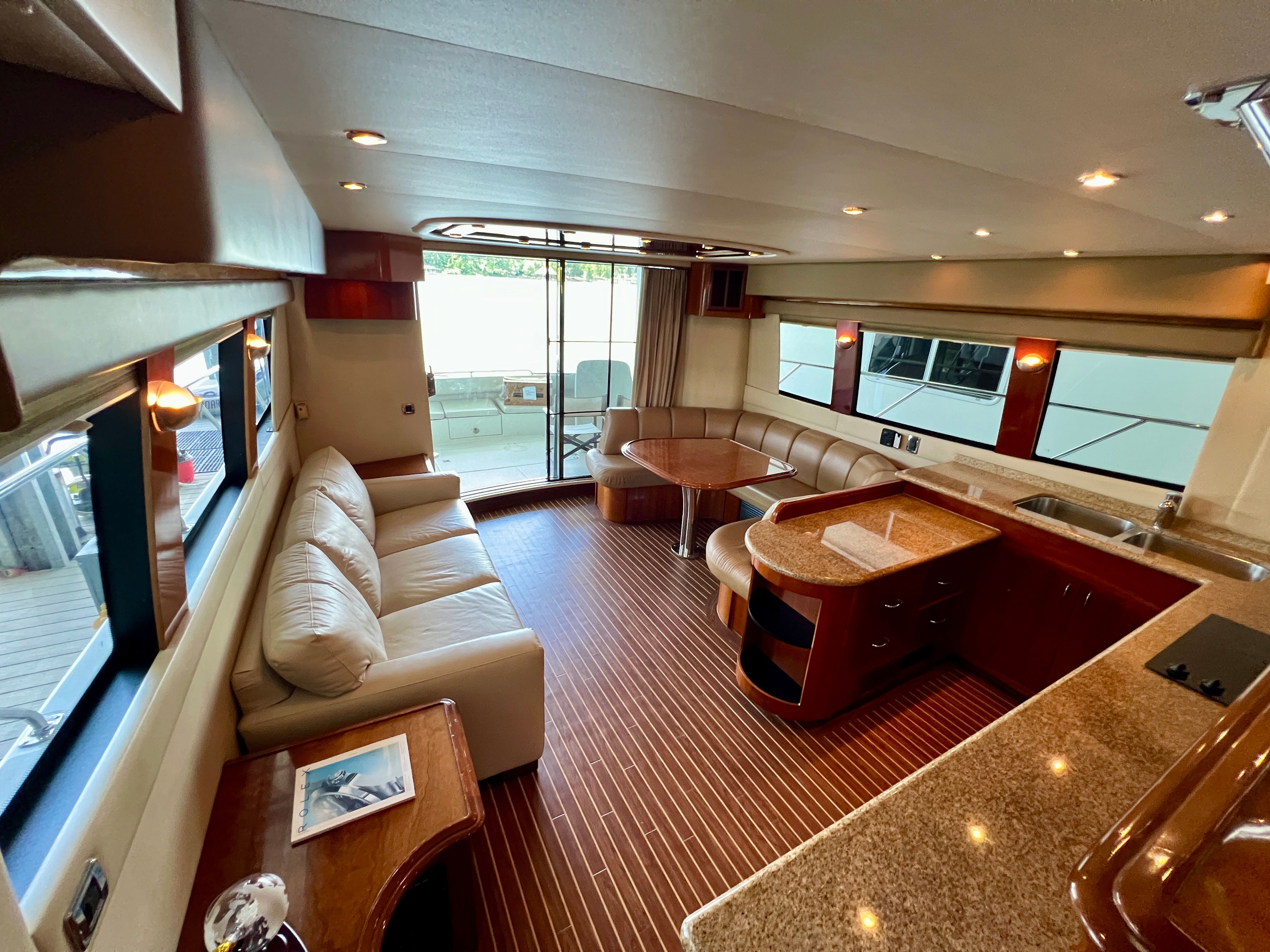 Interior of a 2005 Carver 560 Voyager Sky yacht.