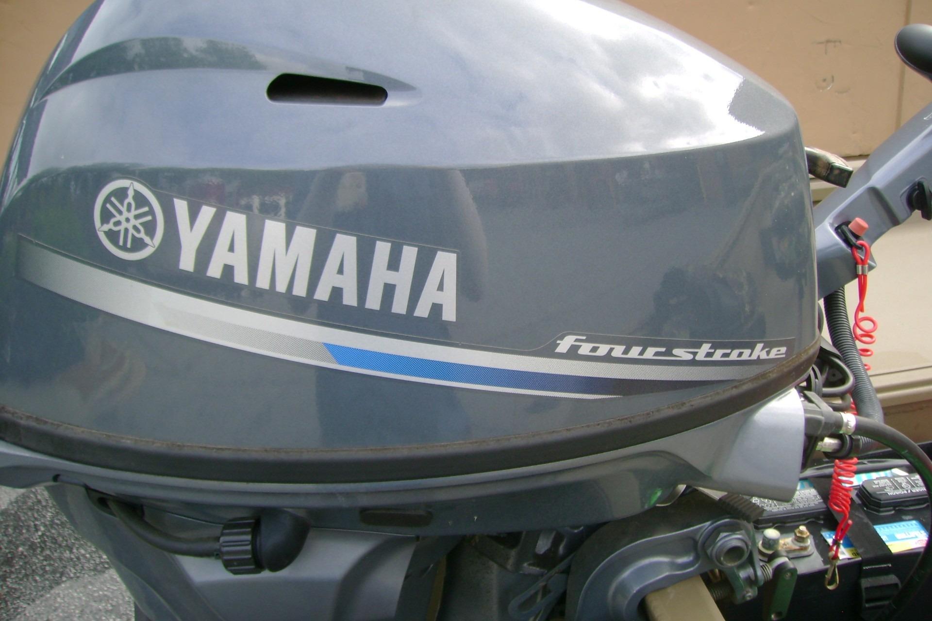 Yamaha four-stroke outboard motor on a 2023 G3 1652 DK boat.