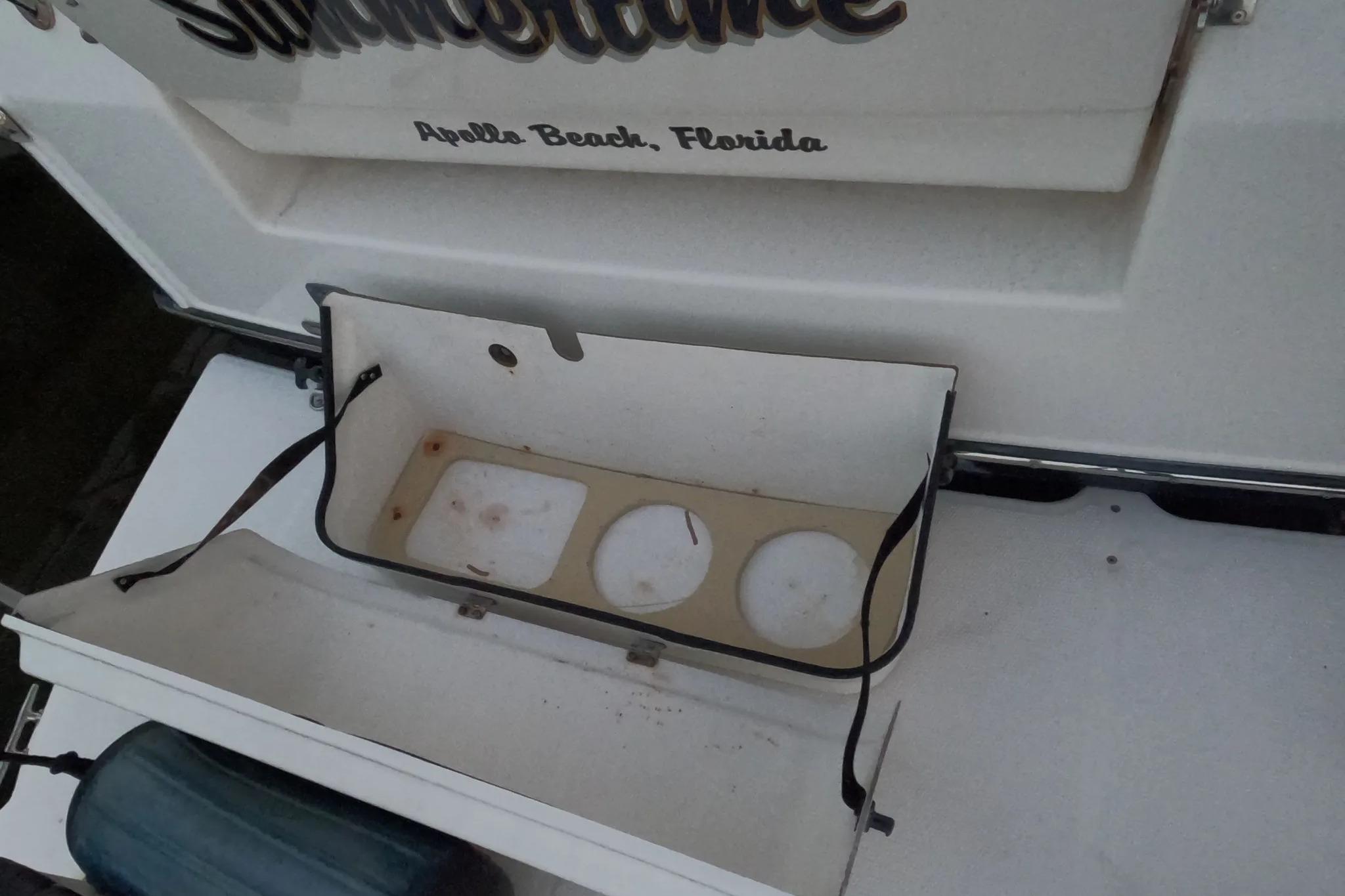 2015 Ranger Tugs R-29 S boat storage compartment, Apollo Beach, Florida.