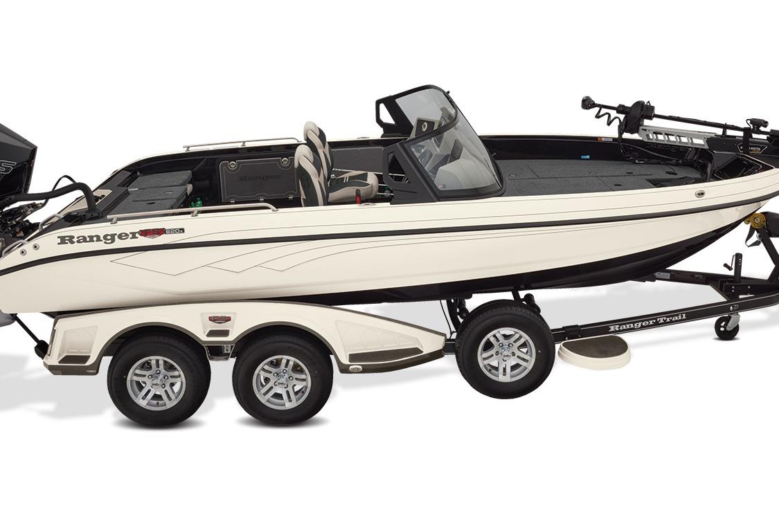 Manufacturer Provided Image: 2026 Ranger 620xFS Pro fishing boat on trailer, side view.