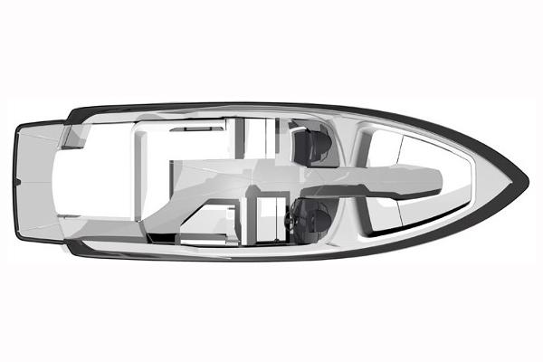 Manufacturer Provided Image: Top view of 2017 Monterey 298SS Super Sport boat layout design.