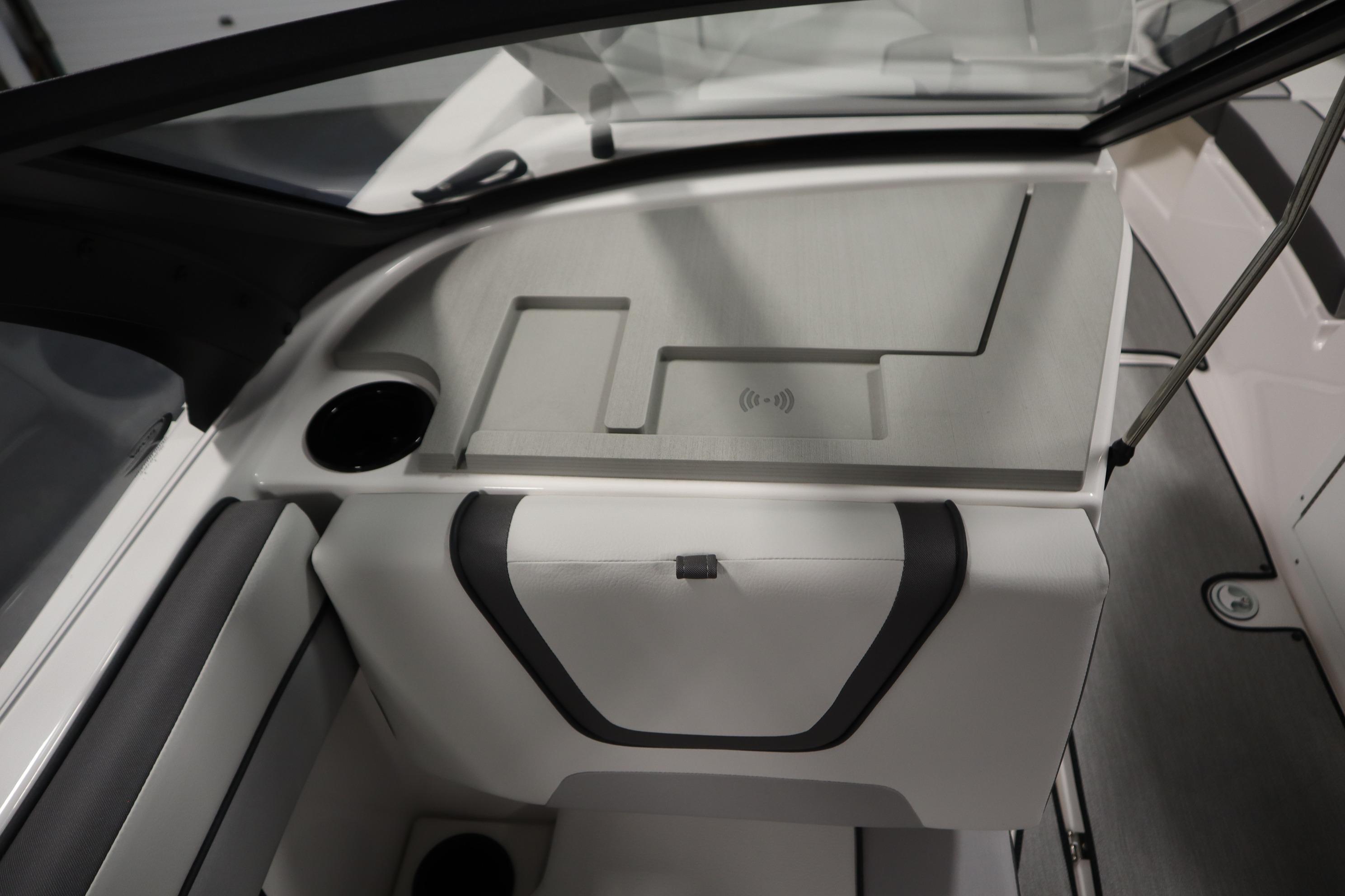 2026 Yamaha Boats AR220 interior with sleek design and integrated cup holder.