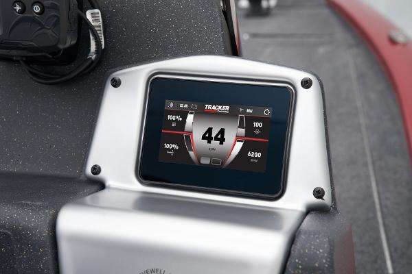 Manufacturer Provided Image: Dashboard of 2025 Tracker Pro Team 195 Tournament Edition boat displaying speed and engine data.