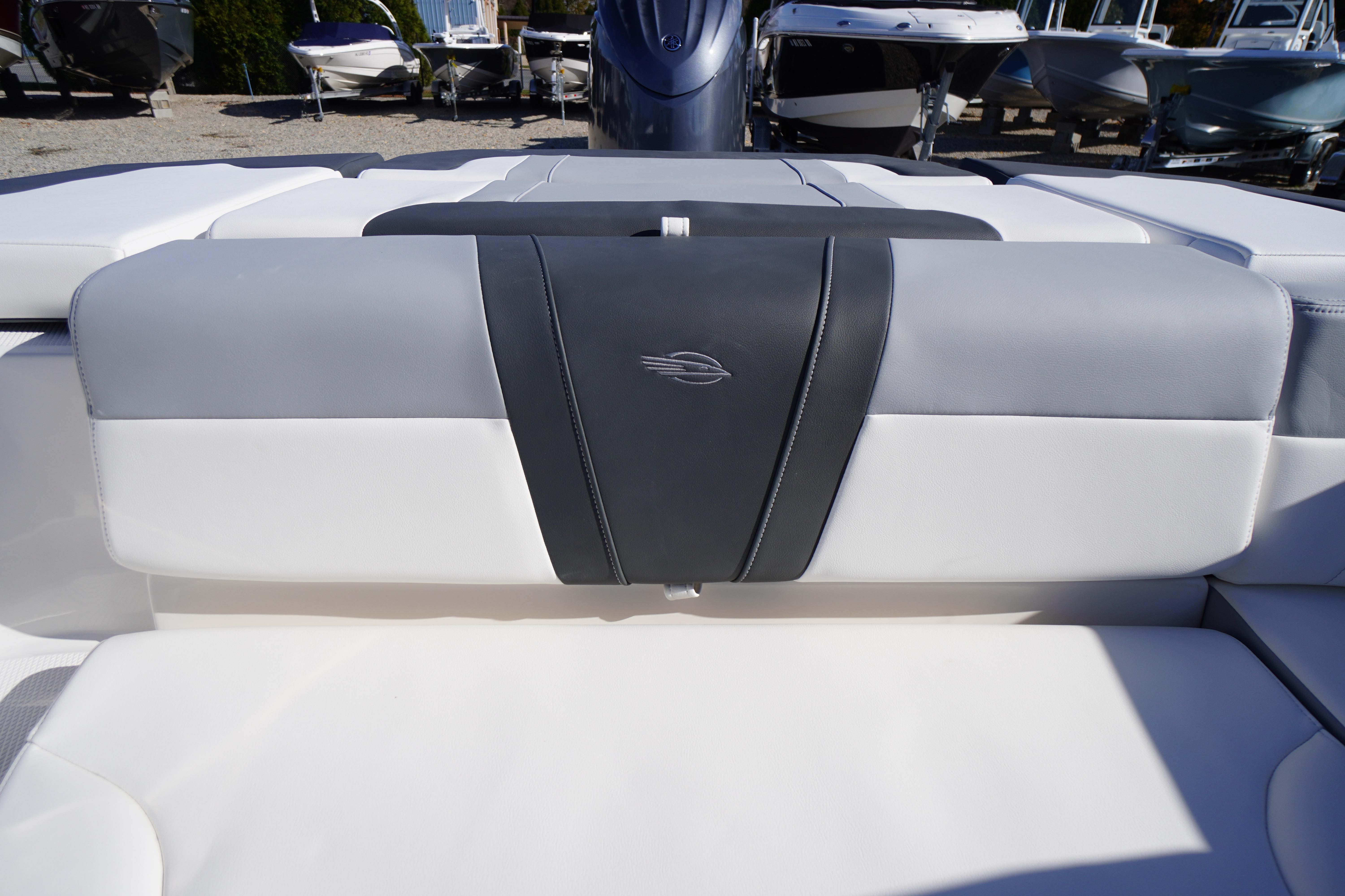 2026 Chaparral 23 SSi OB boat interior with sleek, modern seating design.