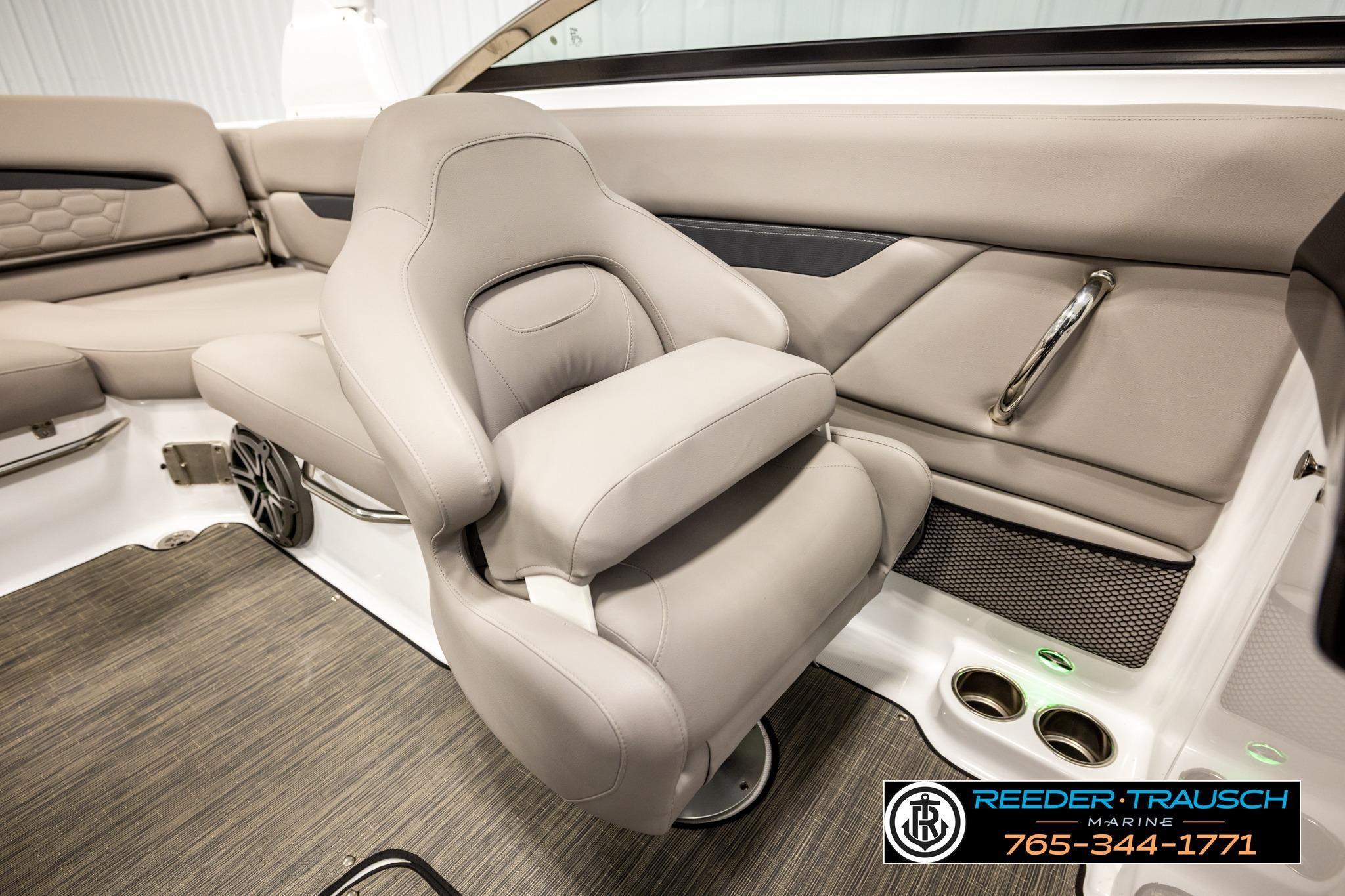 2024 FOURWINNS HD5 Surf boat interior with luxurious seating and modern design.