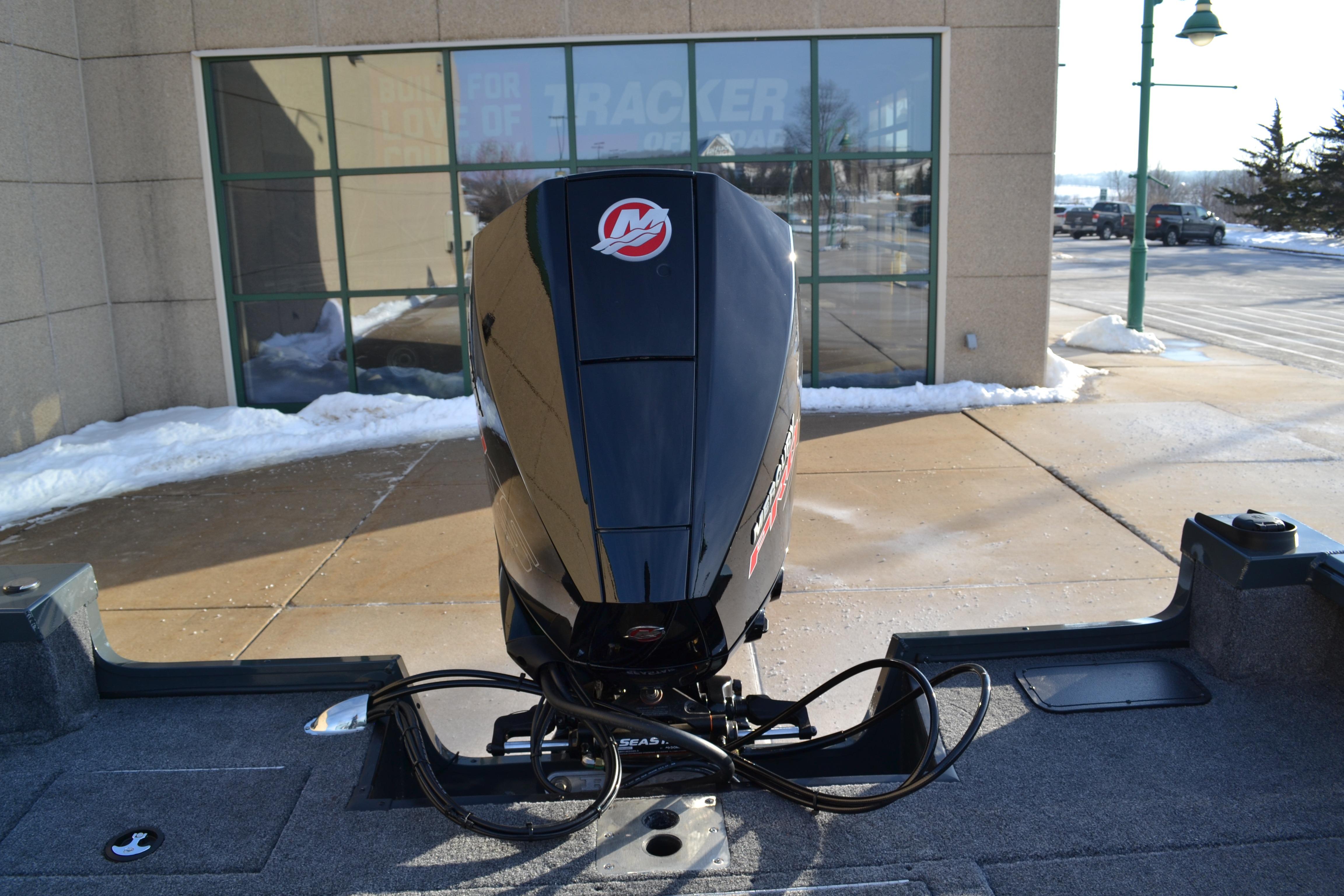 2026 Ranger VS1882SC Reata boat engine, outdoor display with snow.